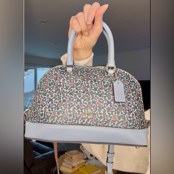 Coach Mini Sierra Dome Satchel Blue Floral - Picture 3 of 17